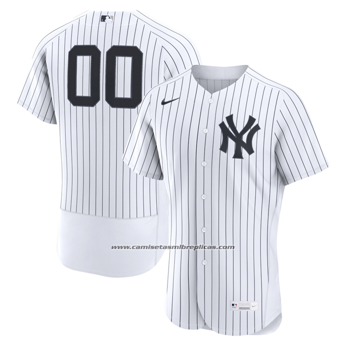Camiseta Beisbol Hombre New York Yankees Primera Autentico Personalizada Blanco1